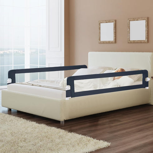 (71", BABY JOY Bed Rails for Toddlers, Extra Long, Swing Down Safety Bed Guard for Convertible Crib, Folding Baby