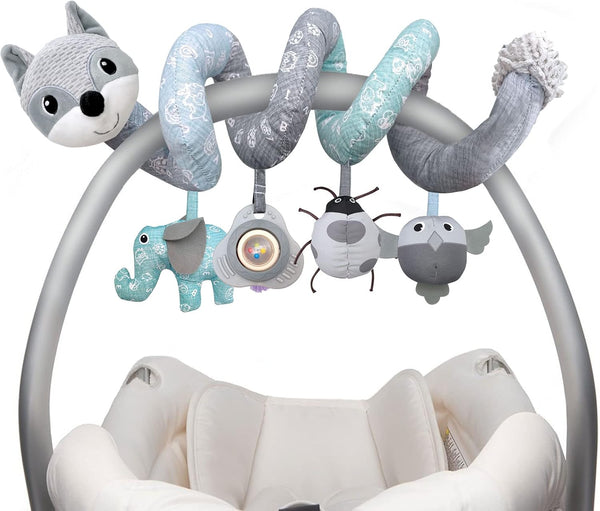 Baby Toys 0-3 Months, Car Seat Toys, Stroller Toys, Infant Toys 0-6 Months, Baby Spiral Toys with Music Rattle