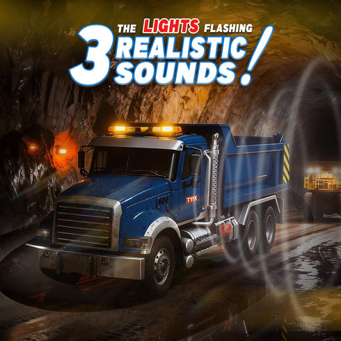 1:12 3, 3 4 5 6 7 8 3-5 SMILESSKIDDO Dump Truck Toy - Large Friction Powered Truck with Air Pump Function, Lights