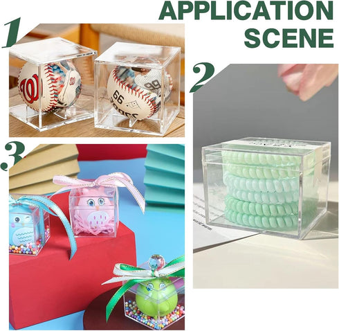 FINGERINSPIRE Clear Acrylic Display Case - 4x4x4 Inch Cube, Dustproof Protection Showcase for Action Figures