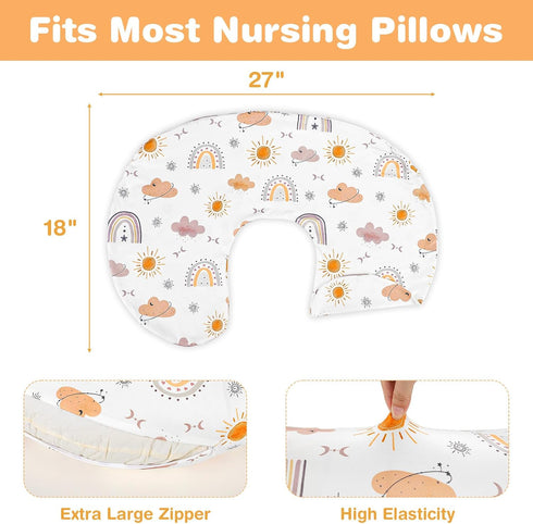 Boho Rainbow Nursing Pillow Cover for Ultimate Comfort