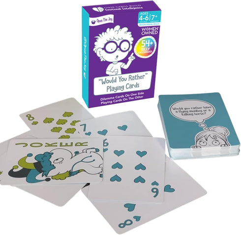 54+ Dilemmas 46+ Open The Joy Would You Rather Card Game for Kids, Conversation Starters Cards of Silly Questions