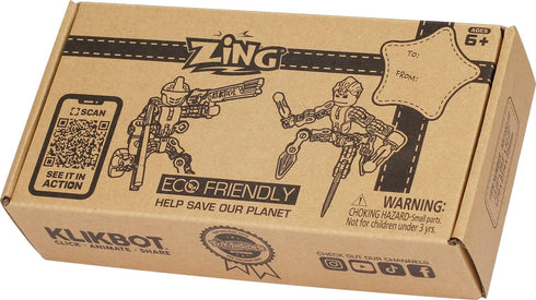 Set 4 6 3 Zing Klikbot, Complete of Poseable Action Figures with Weapons, Translucent, Create Stop Motion Animation