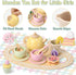Set Set 2 3 4 5 6 3-6 Lonico Wooden Tea Party for Little Girls Toddler Tea with Cupcake Stand & Food Dessert, Play