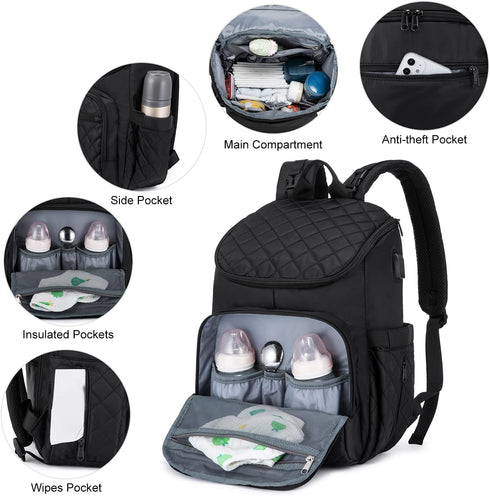 Backpack Backpack LOVEVOOK Diaper Bag Large Capacity Baby Bag with Portable Changing Pad, Multifunction Baby Travel