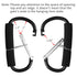 4 Pack Large Carabiner 5.5" D Style Click and Carry Bag Carrier Stroller Hooks (Black and Blue)