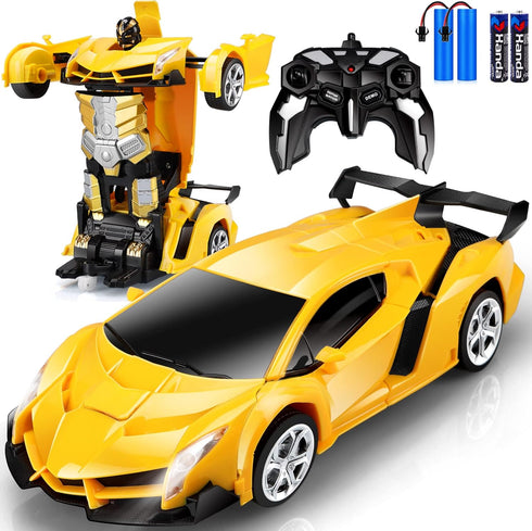 Transforming RC Cars - Remote Control Car Toys for Kids & Boys with One Button Transformation and 360 Degree Drifting
