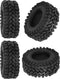 RC 1.2in Beadlock Tires 62 * 24mm for 1/18 Trx4m, 1/24 SCX24 FCX24, Soft Sticky Rubber Tires, 4PCS (Style A)
