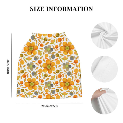 Schgap Flowers Orange Baby Car Seat Covers Canopy, Nursing Cover Breastfeeding Baby Carrier Covers Carseat Canopy