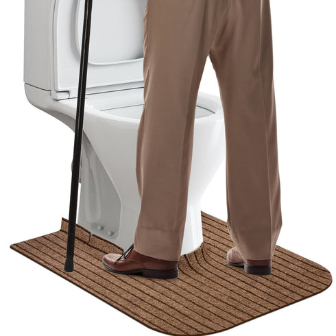HBGOTL Commode Washable(4 Pack,Brown) Round Potty Training Mats for Boys, Toilet Training Mats, Potty Training Toilet