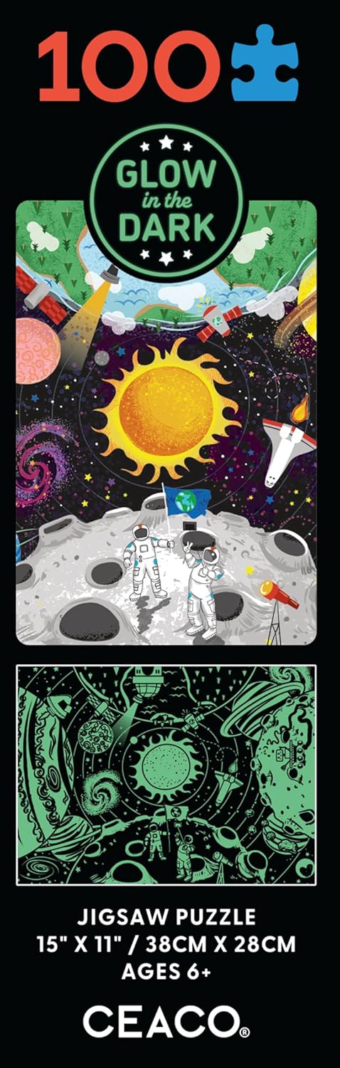 Ceaco - Glow in The Dark - Outer Space Adventure - 100 Piece Jigsaw Puzzle