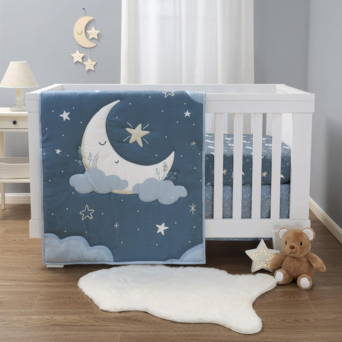 The Peanutshell 3 Piece Celestial Serenity Baby Crib Bedding Set Boy Nursery