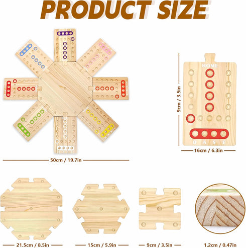 WGYKLRL 2 8 3 32 16 Wooden Board Game, The Wooden Board Can Provide a Gaming Experience for to Players, Featuring