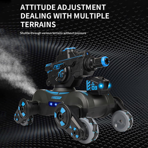 RC Tank That Shoots - Gesture Sensing Remote Control Tank with 360° Rotation, Light, Music, 2.4GHz RC Cars