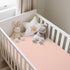 100% 2 Pack 52x28 Inches Organic Cotton Muslin Baby Fitted Crib Sheets Cream&Muted Pink, Ultra Breathable and Soft