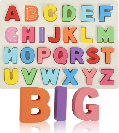 Kairsya Alphabet Puzzle Wooden Puzzles for Toddlers Alphabet Learning Puzzles Toys with