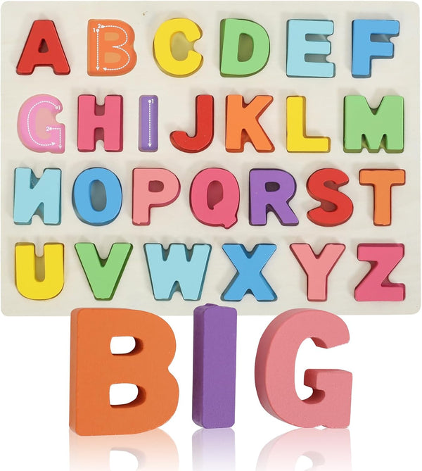 Kairsya Alphabet Puzzle Wooden Puzzles for Toddlers Alphabet Learning Puzzles Toys with