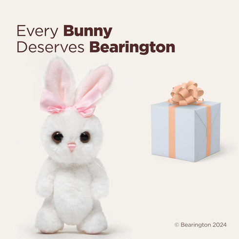 Bearington Bunni Big Head Bunny Plush, 8 Inch White Stuffed Animal