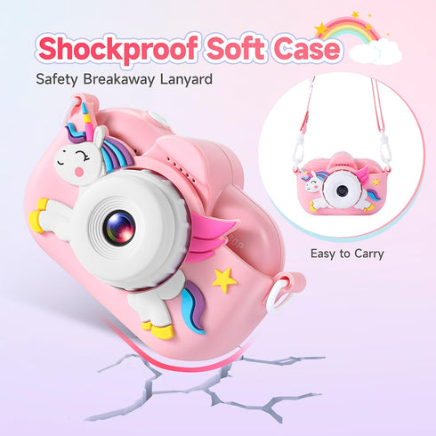 YEEHAO Kids Camera for Toddler Girls Boys, 32MP Digital Camera for Ages 3-9, Pink Birthday Gift
