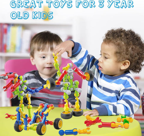 170 Pcs Building Toys for Kids Ages 4-8 with Toy Box Storage, STEM Building Blocks for Creative Activity