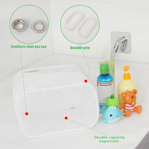 Quick Scoop Baby Mesh Bath Toy Storage, Large Opening Bath Toy Organizer for Toddlers, Gift Bathtub Toy Holder
