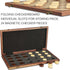 15" Set 8x8 24 OUMODA Walnut Magnetic Checkers Board Game - Folding Wooden Chessboard with Interlocking Pieces, Storage