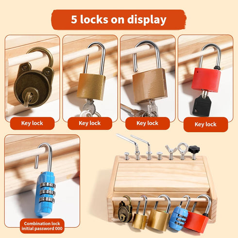 Set 3 4 5 Set, INIFEIDALA Montessori Screwdriver Board - Lock and Key Toy,Busy Board Toys for Year Olds Boy Birthday