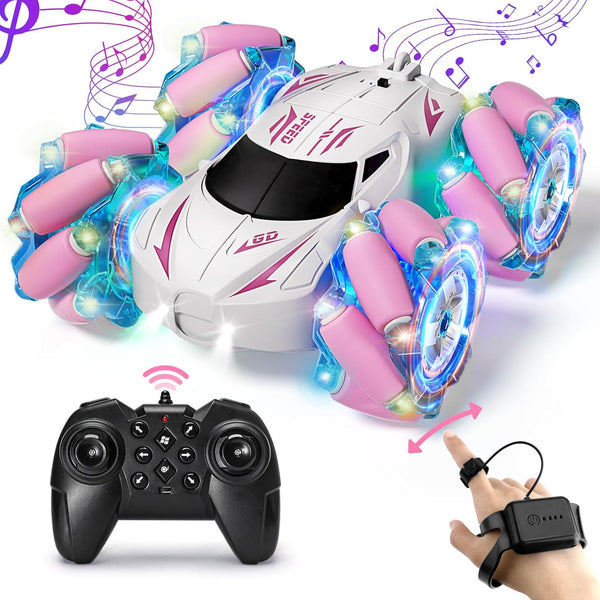 RC Stunt Car - 2.4GHz 4WD Gesture Sensing Remote Control Car, Double-Sided 360° Flips for Boys Age 6-12