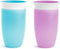 Munchkin Sippy Cups for Toddlers 1-3, 10 Ounce, Spill Proof Miracle 360 Cup, 2 Pack, Blue/Purple