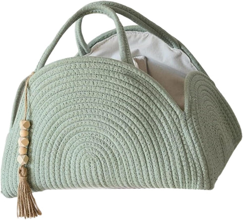 MENGLANSI Breathable Natural Fiber Diaper Storage Bag Compact Carry Design With Spacious Compartments