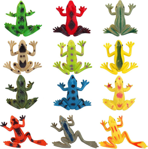 16Pcs Plastic Frogs Toy for Kids, Mini Red Frogs Toys for Easter Party Favors