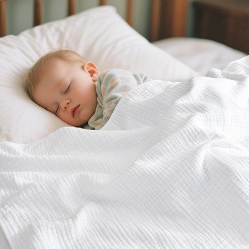 100% 4-Layer 47 47 inches, PHF Baby Muslin Swaddle Blanket, Cotton Soft Breathable Receiving Blankets for Boys