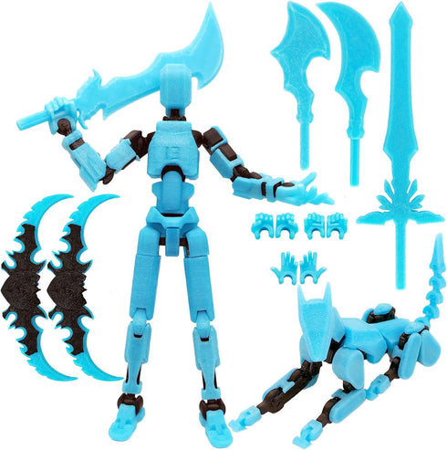 masijssa Titan 13 Action Figures (Grow in The Dark Blue) T13 3D Action