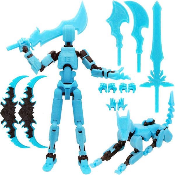 masijssa Titan 13 Action Figures (Grow in The Dark Blue) T13 3D Action