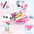 6 3 4 5 6 7 Dwi Dowellin Pink Airplane Toy with Truck Cars and Play Mat,Plane with Lights and Sounds for Years Old