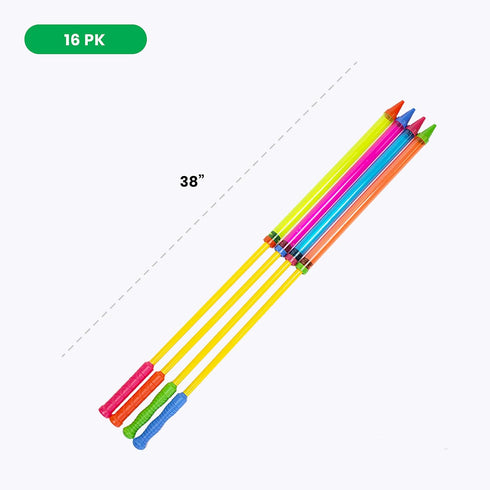 Boley Crayon Water Blasters - 16 Pack 23" Super Soaker Water Guns for Kids & Adults, Big Pool Party Game Set