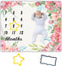 Baby Milestone Blanket, Floral Print Large Blanket for Girls and Boys, Newborn Photography, 48x40inch BTZZME178