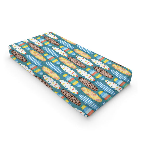 Boho Surfboard Baby Changing Pad Cover Sheets, 32''x16'' Beach Surfing for Baby Boy Girl, Soft Breathable Mats