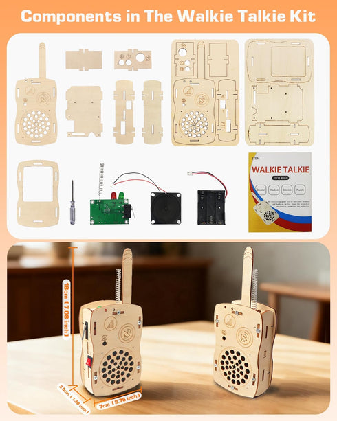 8-14, 8-10 10-12 STEM Science Kits Toys DIY Walkie Talkie Kit for Kids Age Science Project Electronics Kit Educational