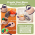 51-Piece Playset CUTE STONE Mini Play Kitchen Accessories for Kids, Pretend Cooking with Pots, Pans, Utensils, Cutting