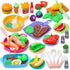 CUTE STONE Kids Play Kitchen Toy Accessories, Toddler Pretend Cooking Playset with Cookware, Utensils, Food for Cutting