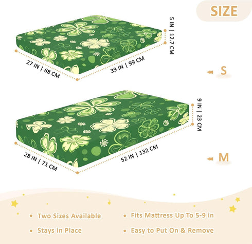 Bseiialft 52 28 Shamrocks Clover Leaves St Patrick Crib Sheets for Boys Girls Soft and Breathable Cotton Baby Sheets