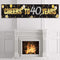 40th Birthday Banner, Happy 40th Birthday Cheers to 40 Years Sign, Gold Glitter Birthday Decoration Supplies