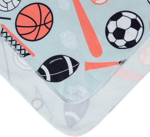 Galabloomer Newborn Swaddle Blanket with Beanie Set, Baby Boy Receiving Blanket Sports Ball
