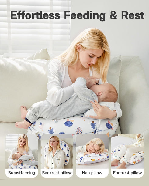 Tummy Nursing Pillow for Breastfeeding & Bottle Feeding Breastfeeding Pillow with Adjustable Waist Strap, Feeding