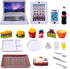 20Pcs Miniature Laptop Computer Tablet Toy Phone Pad and Fast Food Cake, Juice Fits Barbie Doll Accessories