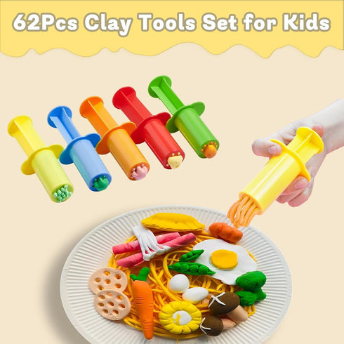 Set, 62 Sets 4-8, LCY WEDSHI Dough Tool Pcs Dough Tools for Kids Ages Dough Accessories Includes Alphabet Numbers