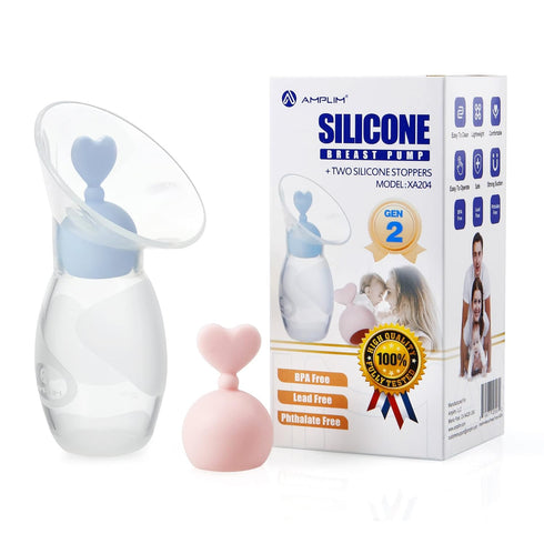 Pack Deluxe Manual Silicone Breast Pump and No Touch Forehead Thermometer for Babies and Adults | Bundle