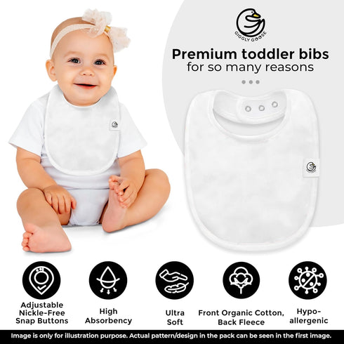 (3-Pack) 345 Organic Cotton Baby Drool Bibs Thick GSM, Soft & Absorbent, Teething Bibs for Boys and Girls