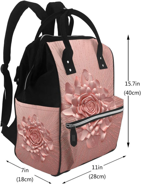 HCBPWVQA Backpack Daypacks Backpack Mommy Rose Gold Diaper Bag with Changing Pad and Pacifier Holder, Multifunction